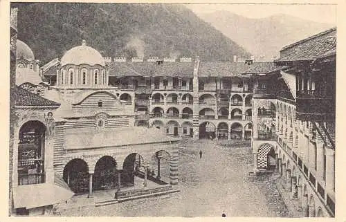 L104 Bulgarien Rila Kloster Innenansicht Vintage Postkarte