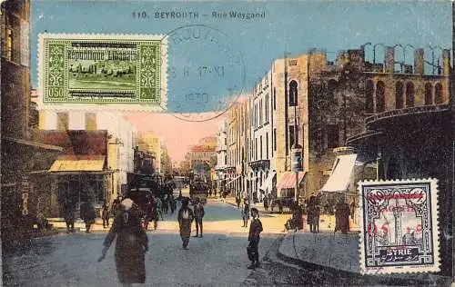 L041 Libanon 1930 Beyrouth Rue Weygand alte Postkarte