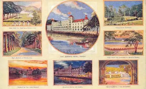 L380 Ceylon Sri Lanka Kandy Queen's Hotel Peradeniya Gardens Lake Postkarte