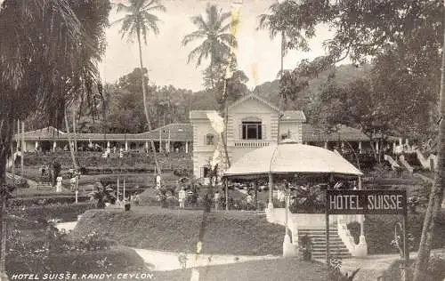 L380 Ceylon Sri Lanka Hotel Suisse Kandy Gärten Vintage Postkarten