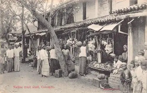 L380 Ceylon Sri Lanka Einheimischer Obststand Bananen Einheimische Markt Colombo Postkarten