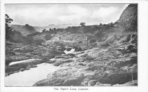 L381 Indien Der Tigersprung Lonavia rockt Vintage Postkarte