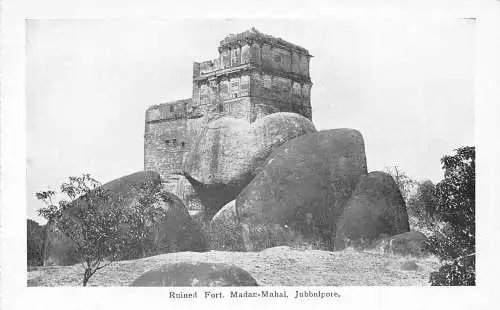 L381 Indien Ruined Fort Madar-Mahal Jubbulpore Vintage Postkarte