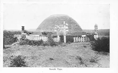 L381 Indien Sanchi Tope Buddhistischer Komplex Tempel Vintage Postkarte