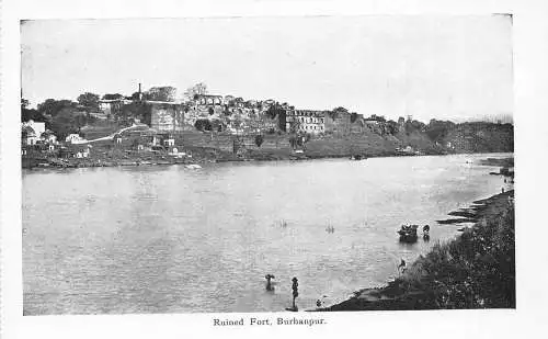 L381 Indien Ruined Fort Burhanpur Vintage Postkarte