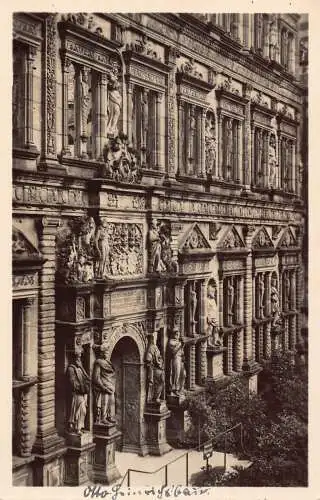 Deutschland Heidelberger Schloss Schloss Fassade und Eingang Vintage Postkarte