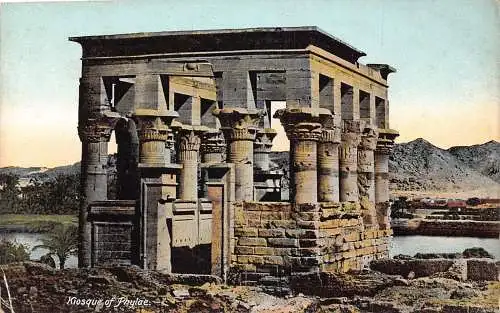 L382 Ägypten Kioske der Phylae Architektur Vintage Postkarte