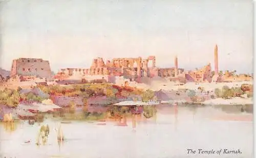 L382 Ägypten Der Tempel von Karnak Gemälde signiert Ella Du Cane Postkarte