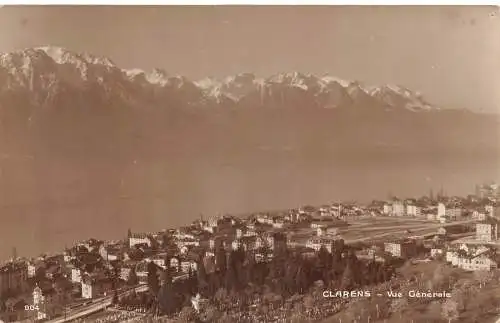 A961 Schweiz Clarens Gesamtansicht RPPC Vintage Postkarte