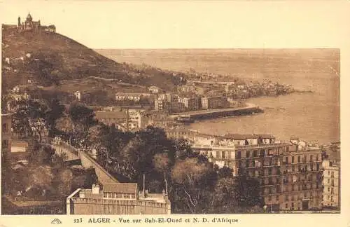 A960 Algerien Alger Algier Vue sur Bab El Oued et ND d'Afrique Vintage Postkarte