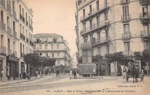 A960 Algerien Algier Bab el Oued Carrefour et Boulevard Provence Postkarte