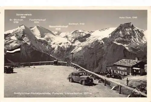 A961 Österreich Großglockner Hochalpenstraße Auto Edelweißhütte RPPC Postkarte