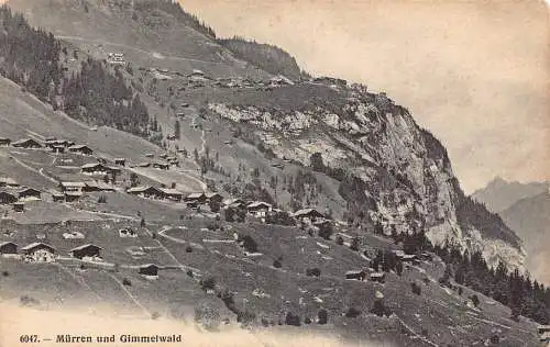 A961 Schweiz Mürren und Grimmelwald Vintage Postkarte