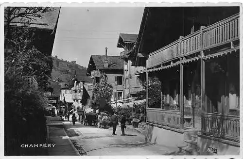 A961 Schweiz Champery Village RPPC Vintage Postkarte