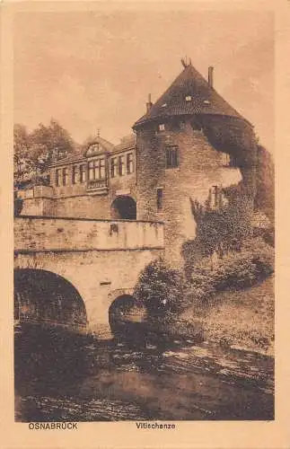 Deutschland Osnabrück Vitischanze Brückenturm Vintage Postkarte
