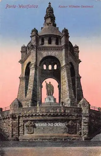 Deutschland Porta Westfalica Kaiser Wilhelm Denkmal Vintage Postkarte