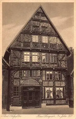 Deutschland Bad Salzuflen Langestr Haus von 1621 alte Postkarte
