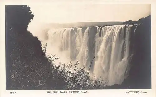 A962 Zimbabwe Main Falls Victoria Falls RPPC Vintage Postkarte