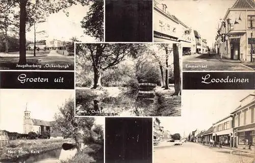 A962 Niederlande 1965 Groeten uit Loosduinen Emmstraat Kirche Park Postkarte