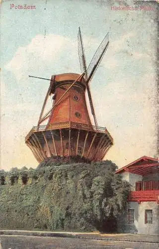 Deutschland 1909 Potsdam Historische Windmühle Vintage Postkarte
