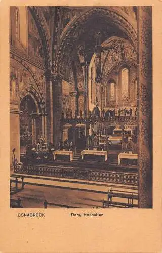 Deutschland Osnabrück Dom Innenraum Dom Hochaltar Vintage Postkarte