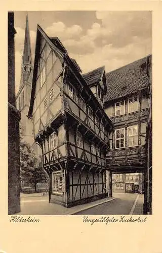 Deutschland Hildesheim Umgestuelpter Zuckerhut Haus Vintage Postkarte