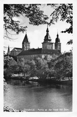 Deutschland Osnabrück Hase Mit Dom Dom Fluss RPPC Vintage Postkarte