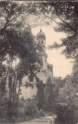 Deutschland 1907 St. Peter und Paul auf Nikolskoe in Berlin-Wannsee Vintage Postkarte