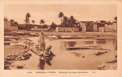 A963 Algerien Scenes et Types Paysage du Sud Algerien Vintage Postkarte