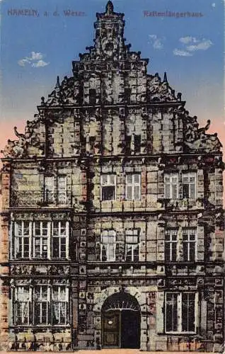 Deutschland 1918 Hameln und Weser Rattenfaengerhaus Haus 1. Weltkrieg Feldpostkarte