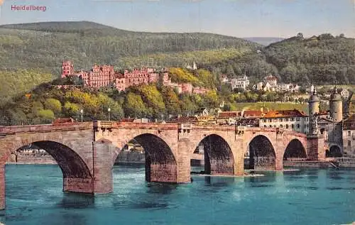 Deutschland Heidelberg Gesamtansicht Vintage Postkarte
