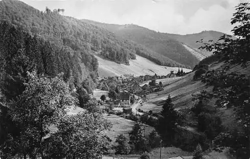 Deutschland 1957 Gebirgsluftkurort Sieber im Harztal Ansicht Vintage Postkarte