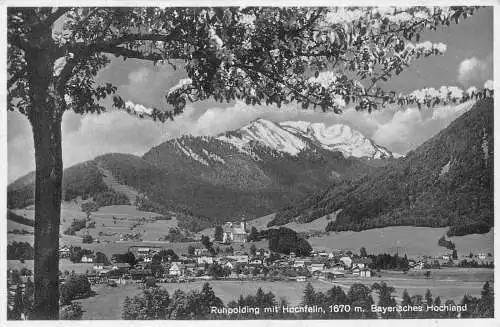 Deutschland Ruhpolding mit Hochfelln Bayerisches Hochlandgebirge Vintage Postkarte