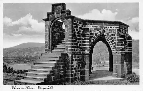 Deutschland Rhens am Rhein Königsstuhl Vintage Postkarte