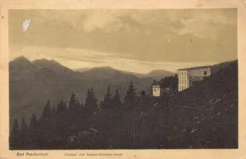 Deutschland Bad Reichenhall Zwiesel mit Kaiser Wilhelm Haus Haus Vintage Postkarte