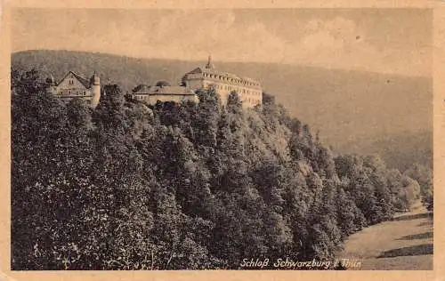 Deutschland Schloss Schwarzburg Thür Wald Wald Postkarte