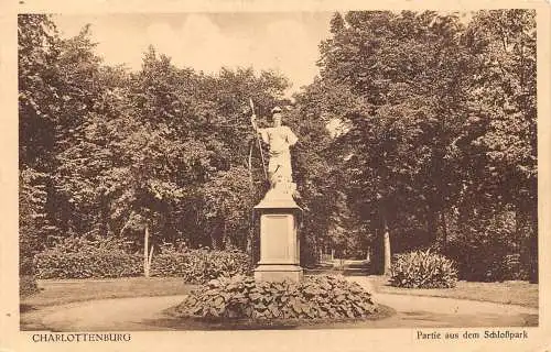 Deutschland 1929 Charlottenburg Schlosspark Statue Vintage Postkarte