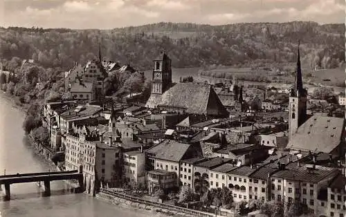 Deutschland Wasserburg a Inn Gesamtansicht RPPC Vintage Postkarte