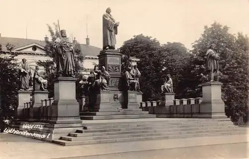 Deutschland Worms Lutherdenkmal Denkmal RPPC Vintage Postkarte