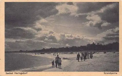 Deutschland Seebad Heringsdorf Strandpartie Strand Vintage Postkarte