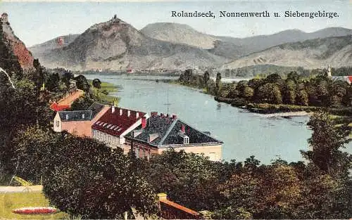 Deutschland Rolandseck Nonnenwerth u Siebengebirge Vintage Postkarte