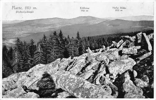 Deutschland Fichtelgebirge Platte Koeffeine Hohe Maeke RPPC Vintage Postkarte