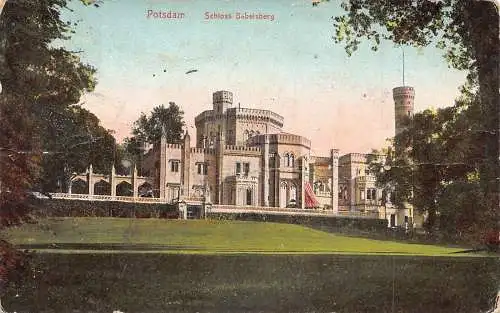Deutschland 1910 Potsdam Schloss Babelsberg Schloss Vintage Postkarte