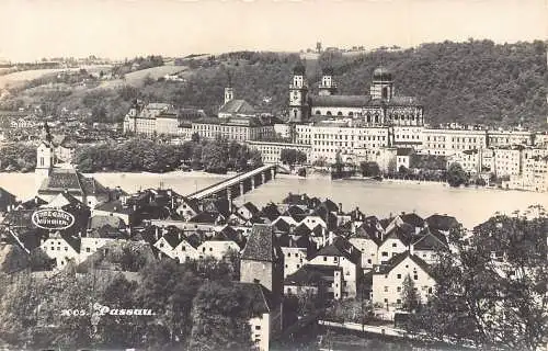 Deutschland Passau Panorama Echtfoto Vintage Postkarte