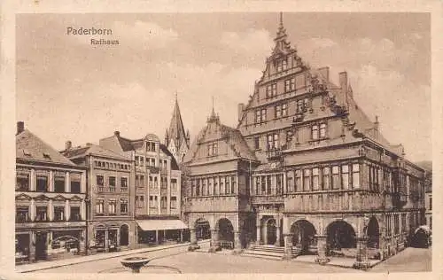 Deutschland Paderborn Rathaus Rathaus Vintage Postkarte