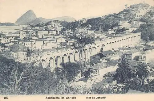 L249 Brasilien Aqueducto da Carioca Rio de Janeiro Vintage Postkarte