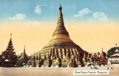 L255 Burma Myanmar Rangun Shwe Dagon Pagode Postkarte
