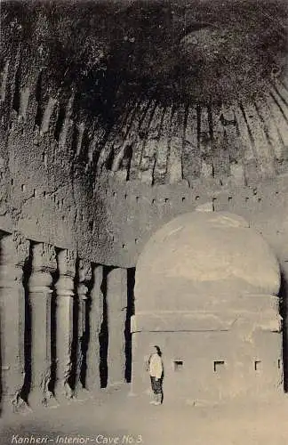 L376 Indien Innenhöhle Nr. 3 Kanheri Vintage Postkarte