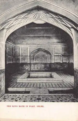 L377 Indien Das Königsbad in Fort Delhi Innenraum Vintage Postkarte