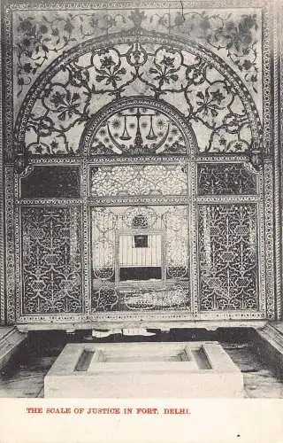 L377 Indien Das Ausmaß der Gerechtigkeit im Inneren von Fort Delhi Vintage Postkarte